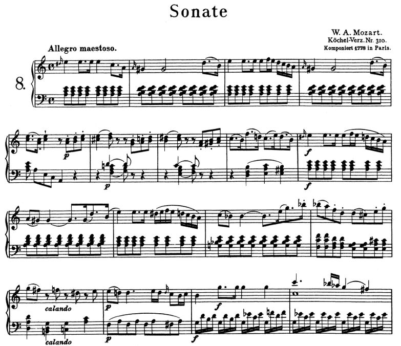 Sonata No.8 K.310 in A minor, W.A Mozart. Urtext, ...