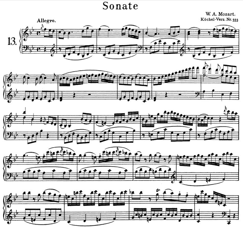 Sonata No.13 K.333 in B Flat Major, W.A Mozart. Ur...