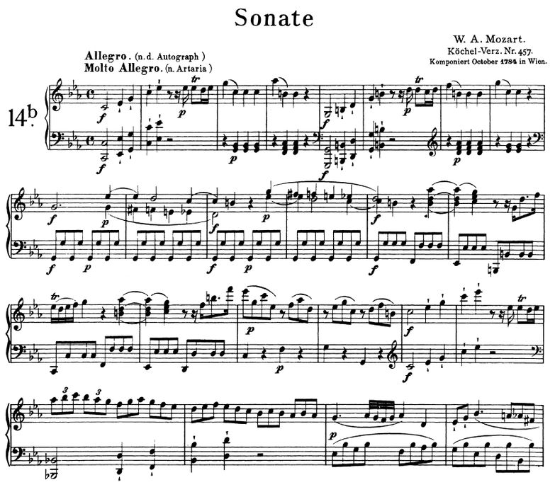 Sonata No.14 K.457 in C minor, W.A Mozart. Urtext,...