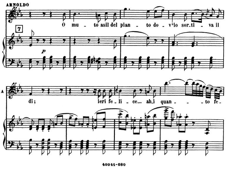 O muto asil del pianto. Aria for Tenor (Arnoldo). ...