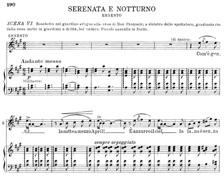 Com'e gentil la notte a mezzo april: Serenata for ...