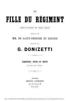 La fille du régiment, Ed. Henri Lemoine (1876). PD...